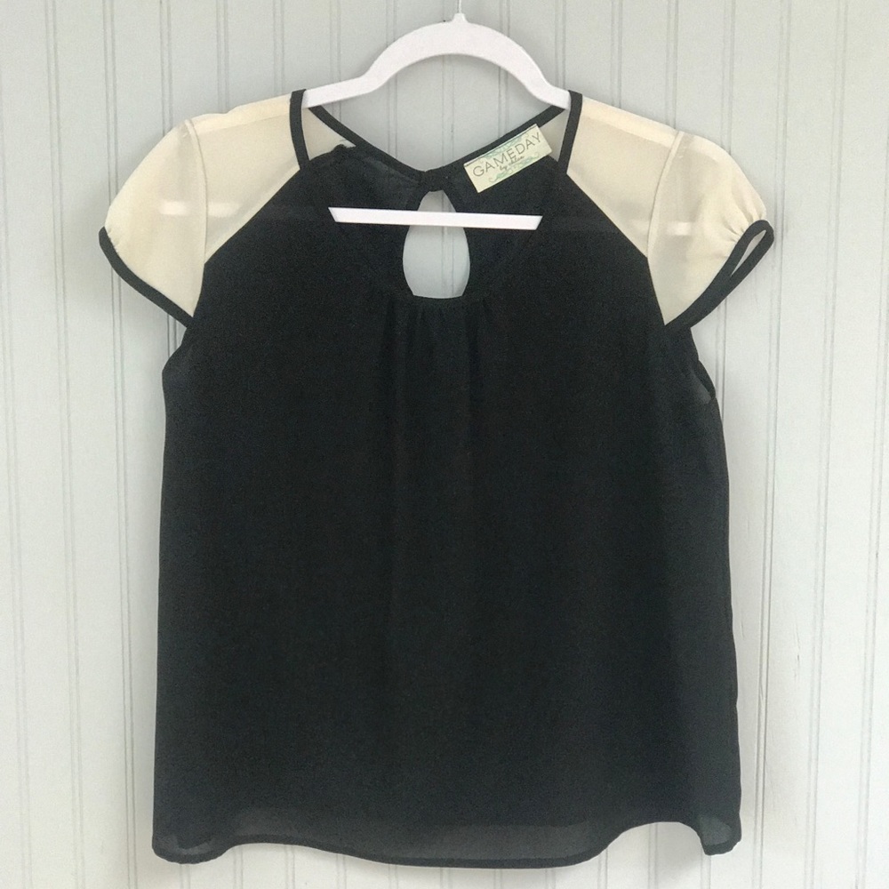 Sheer Black and Cream Top